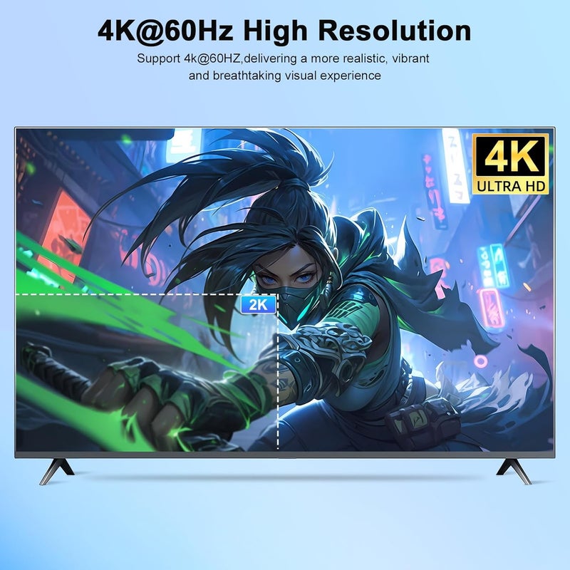 TaiLaiEra 4K HDMI KVM Switch 2 Monitors 2 Computers, 4K@60Hz Dual Monitors KVM Switcher 2PC Extended Display for 2 Port Sharing 4 USB 3.0 Hub Keyboard Mouse Hard Drives Printer with 2*USB Cables,Controller - Image 4